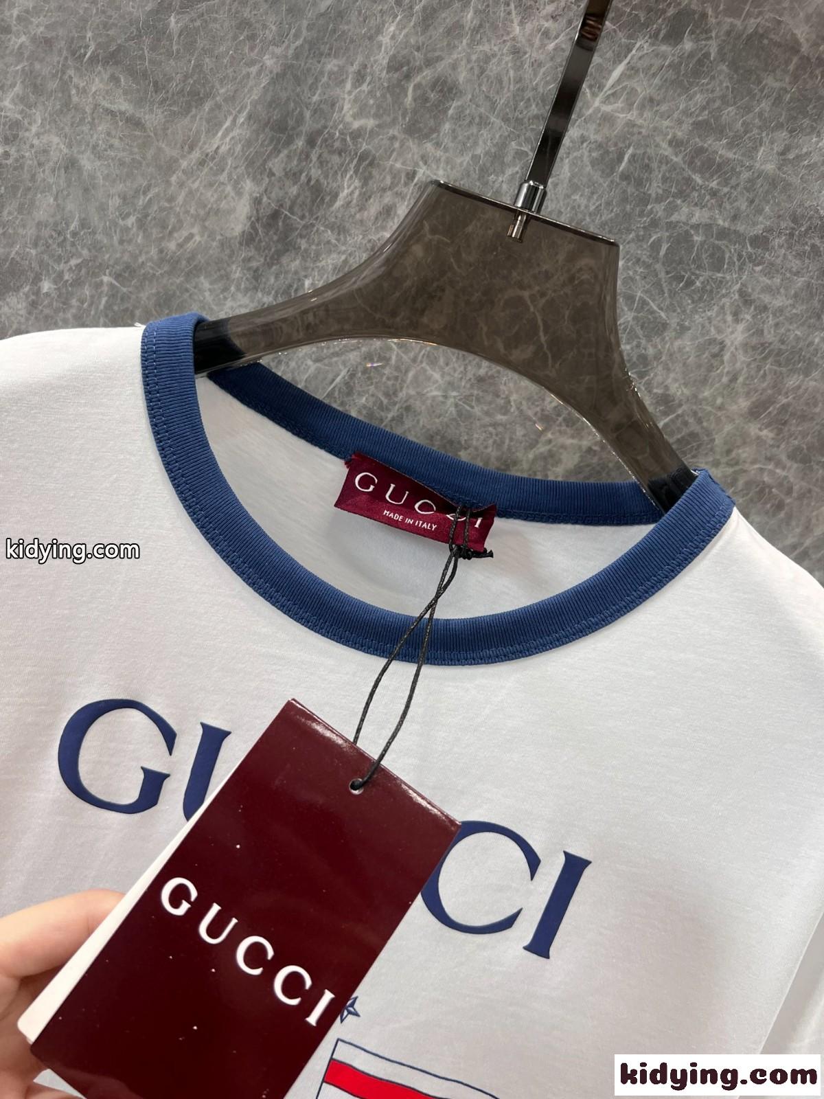 定番 カジュアル ロゴプリント コットン 半袖Tシャツ グッチ Tシャツ コピー クルーネック-4