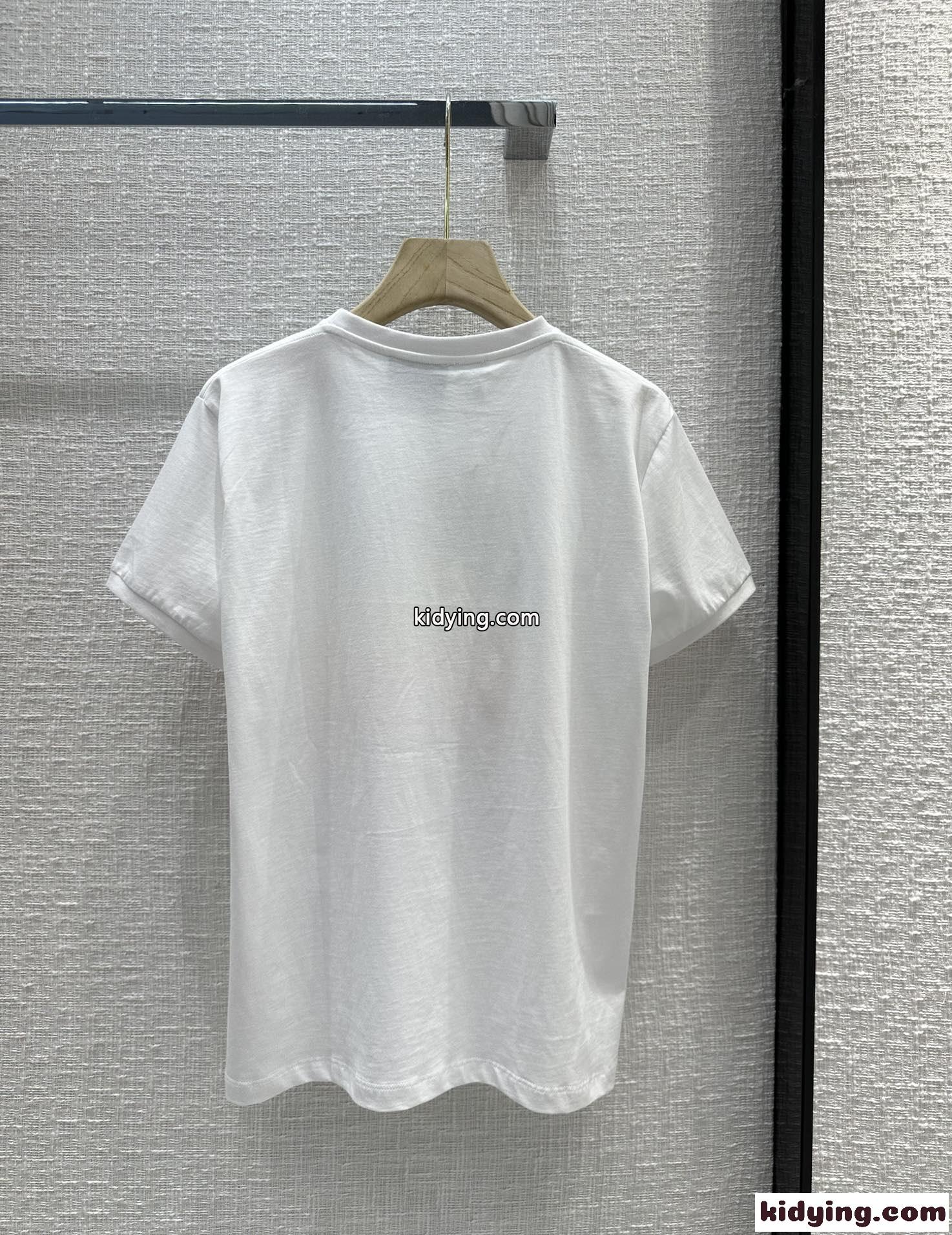 人気 フェンネル Tシャツ コットン ロエベ Tシャツ コピー レディース-4