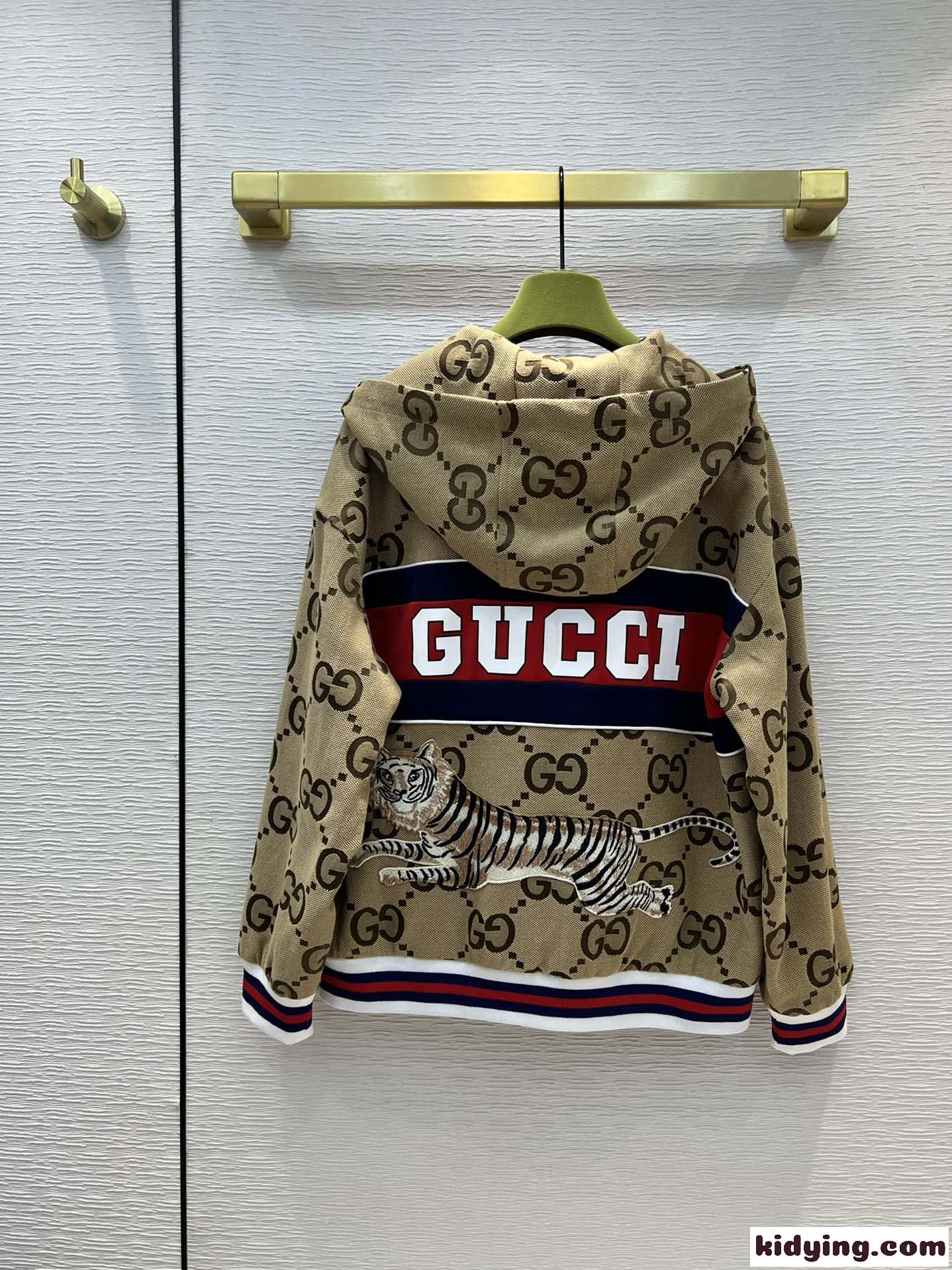 おしゃれ GG ロゴプリント 人気 グッチ ジャケット レディース コピー アウター フード付き カジュアル ゆったり-4