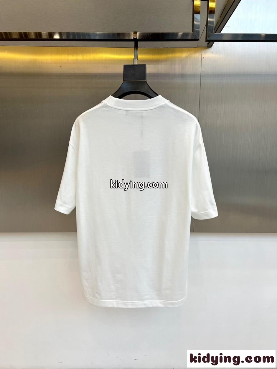 シンプル 定番 ロゴ刺繍 半袖Tシャツ バレンシアガ Tシャツ 偽物 ホワイト-0
