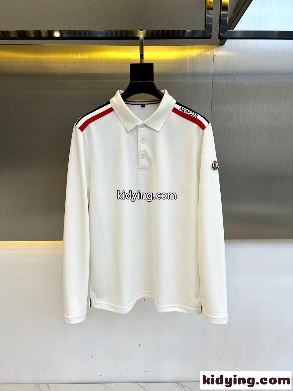 コットン ロングスリーブ ポロシャツ モンクレール Tシャツ コピー カジュアル-0