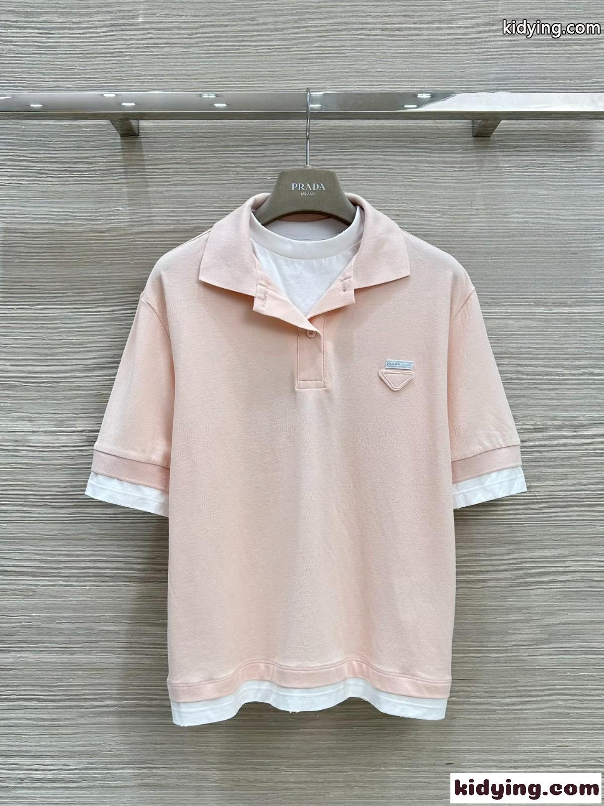 プラダ Tシャツ コピー カジュアル おしゃれ ポロシャツ ベージュ-2