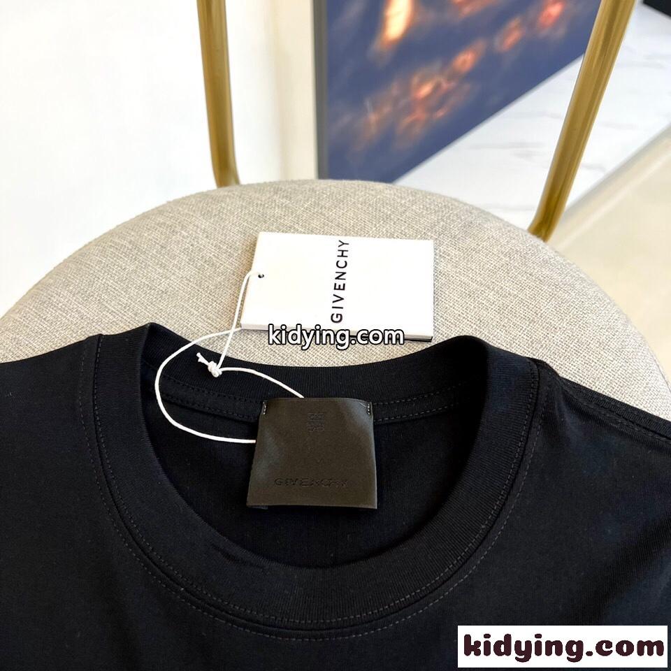 ブランドロゴ イーグルプリント コットンジャージー 半袖Tシャツ ジバンシィ Tシャツ コピー ブラック-1