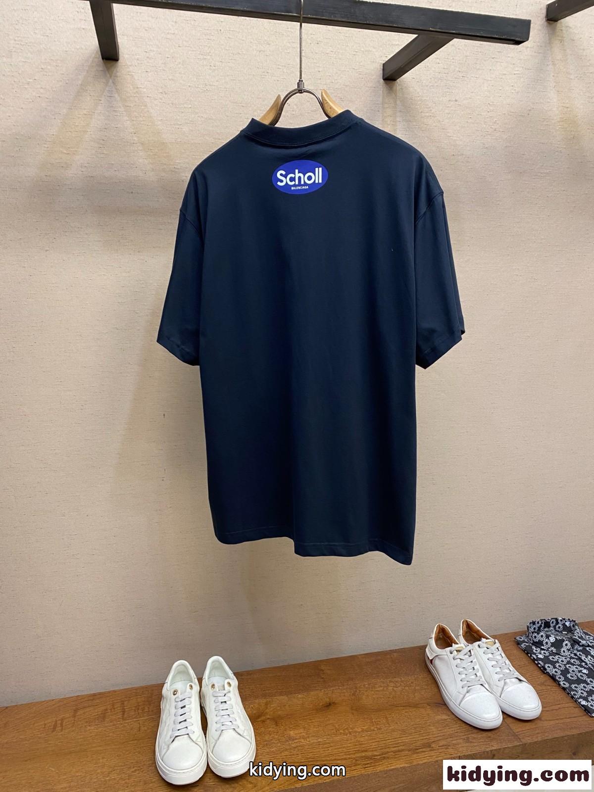 シンプル I SCHOLL 半袖Tシャツ バレンシアガ Tシャツ コピー ユニセックス-2