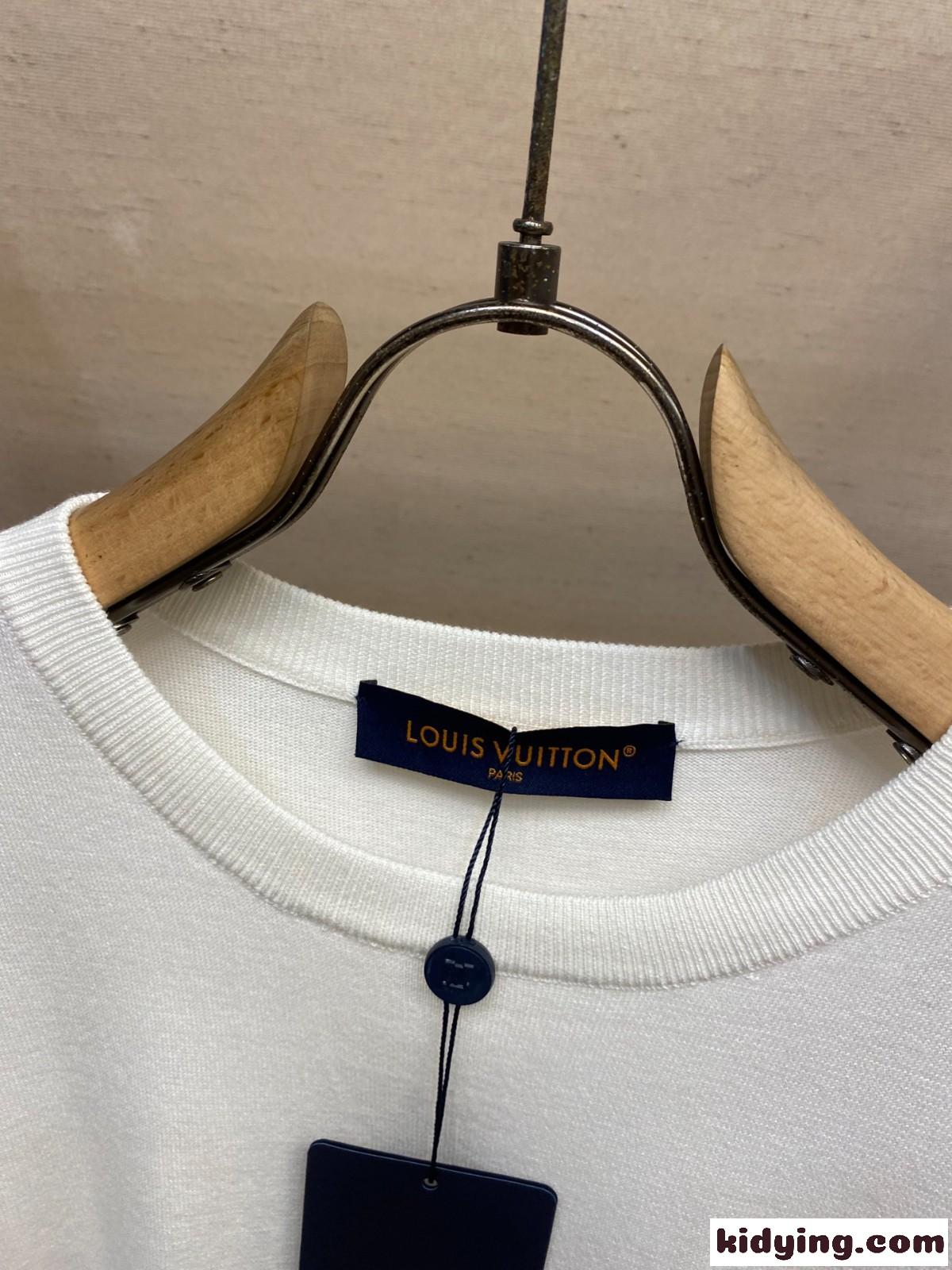 ショートスリーブシグネチャークルーネック ルイ・ヴィトン Tシャツ コピー ホワイト-1