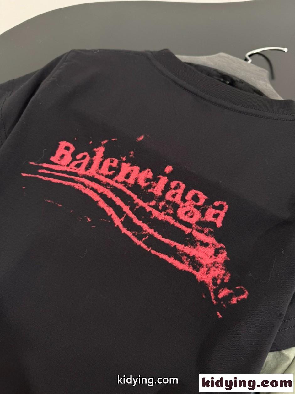 おしゃれ レイヤード風 ロゴ 長袖Tシャツ バレンシアガ Tシャツ コピー-3