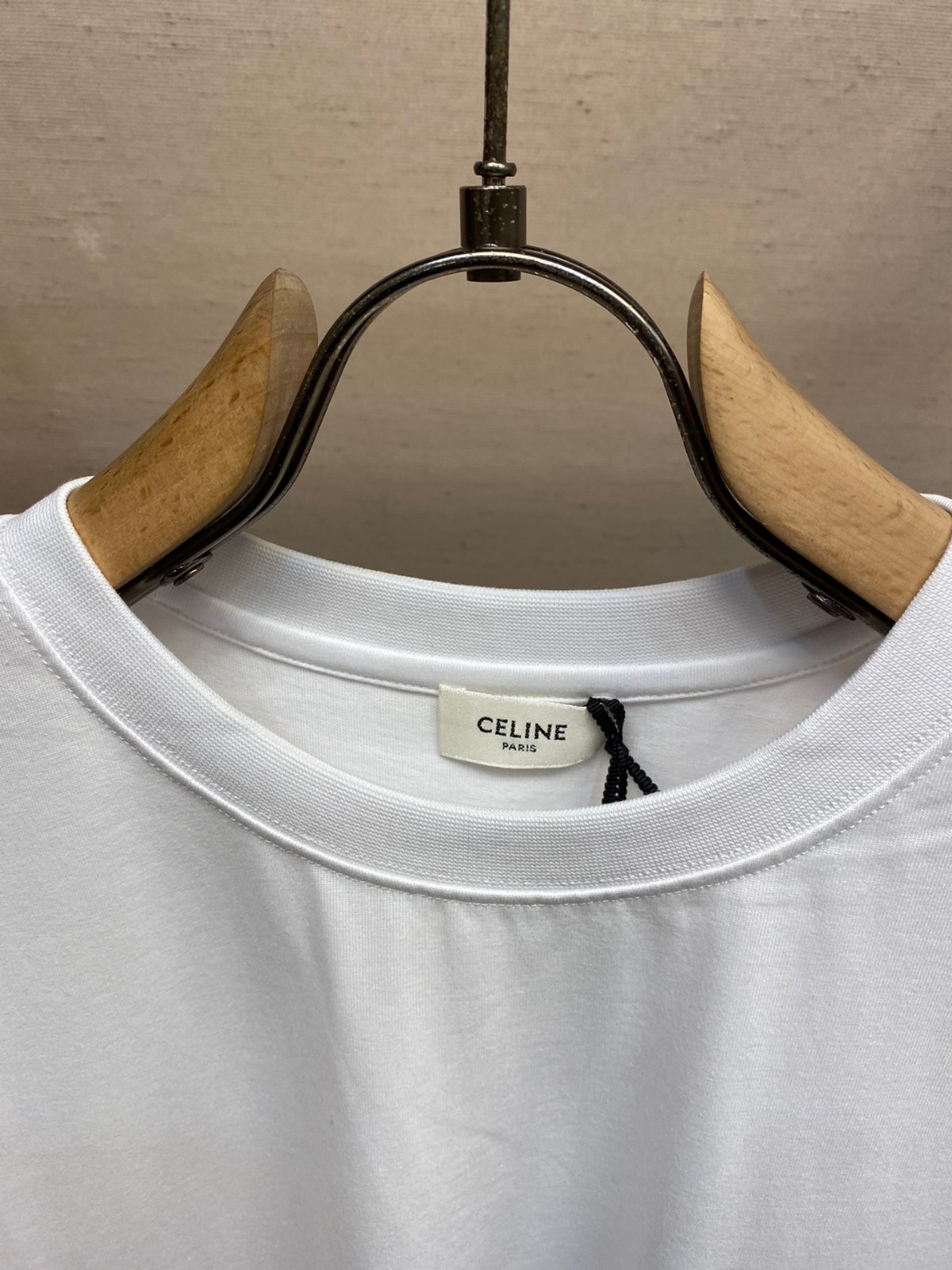 シンプル ロゴ入り セリーヌ 半袖Tシャツ コピー クルーネック ホワイト-2