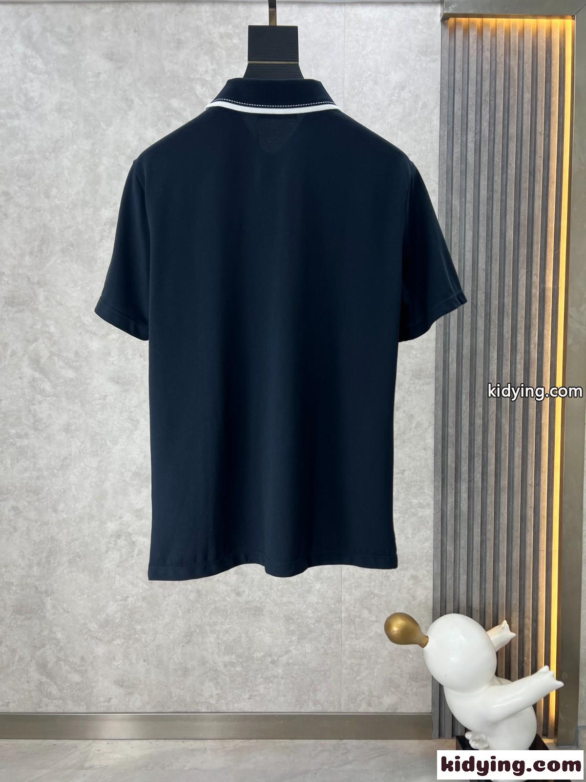 カジュアル 上品 半袖 ポロシャツ エルメス Tシャツ コピー コットンピケ ブラック-1