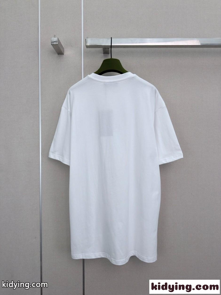 ユニセックス コットン 半袖Tシャツ グッチ Tシャツ 偽物 ロゴプリント ホワイト-1