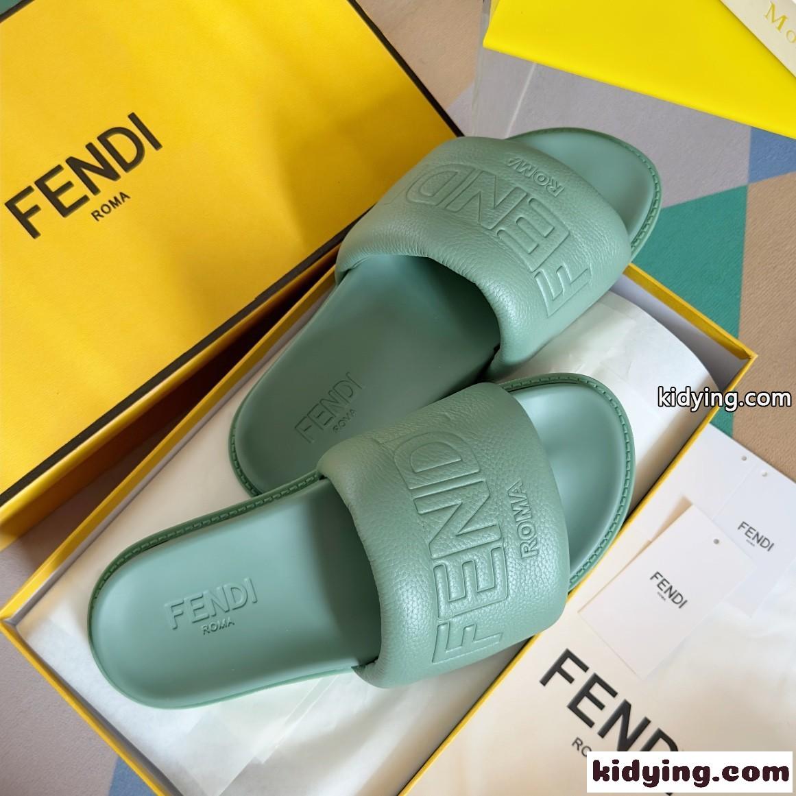春夏 定番 FENDI ROMA スライド フェンディ サンダル スーパーコピー グリーン-2