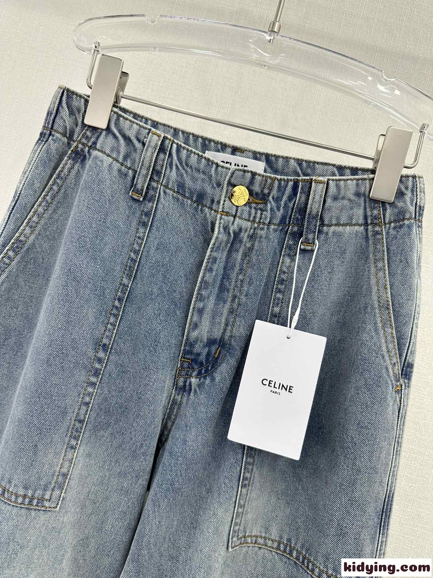 おしゃれ カジュアル 着痩せ セリーヌ ジーンズ コピー デニム カーゴパンツ-1
