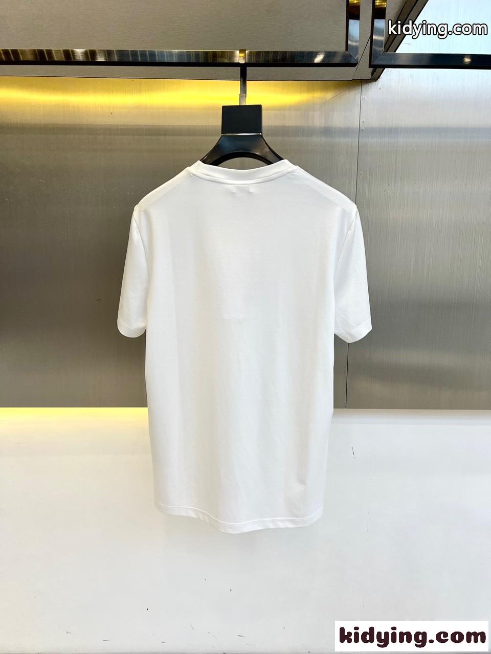 おしゃれ コットン クルーネック バーバリー Tシャツ 偽物 半袖Tシャツ ホワイト-3