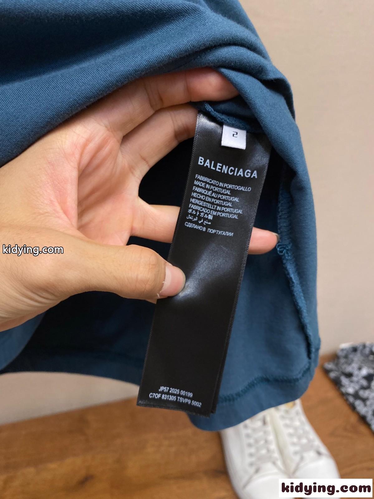 BALENCIAGA x Lamborghini プリント コットン Tシャツ スーパーコピー ブルー-4