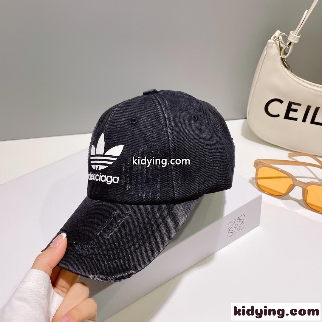 BALENCIAGA×adidas バレンシアガ キャップ コピー 男女兼用 人気 帽子 ブラック-1