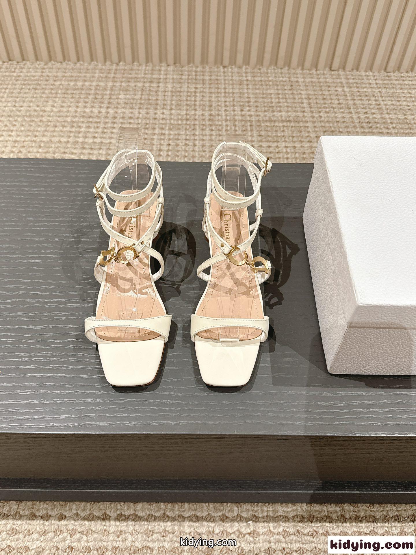 洗練された 4cm Cest Dior ヒールサンダル クリスチャン・ディオール サンダル コピー ホワイト-2