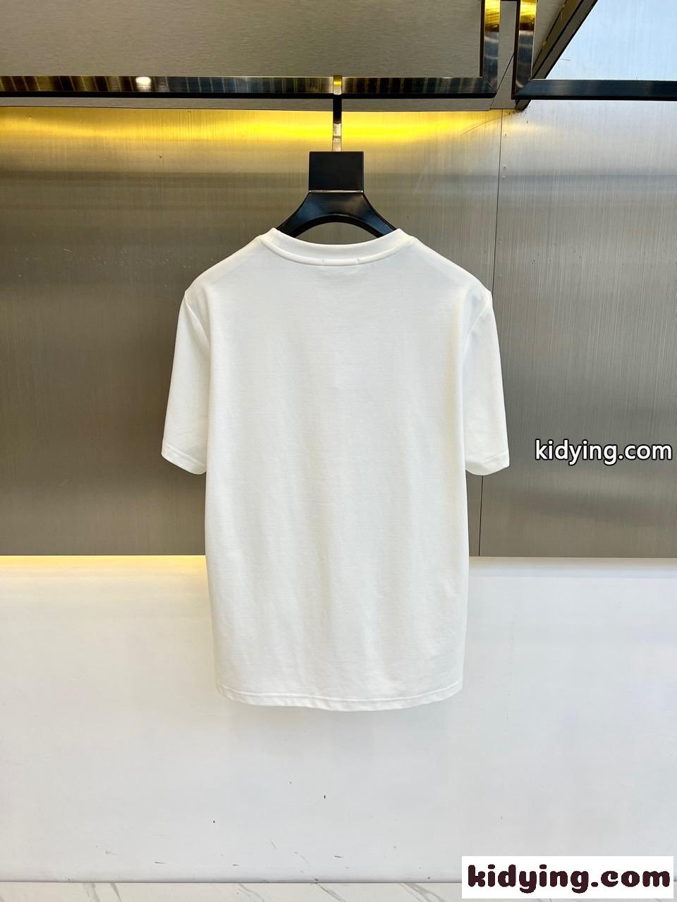 シンプル 着回し ロゴプリント クルーネック セリーヌ Tシャツ コピー 半袖Tシャツ ホワイト-4