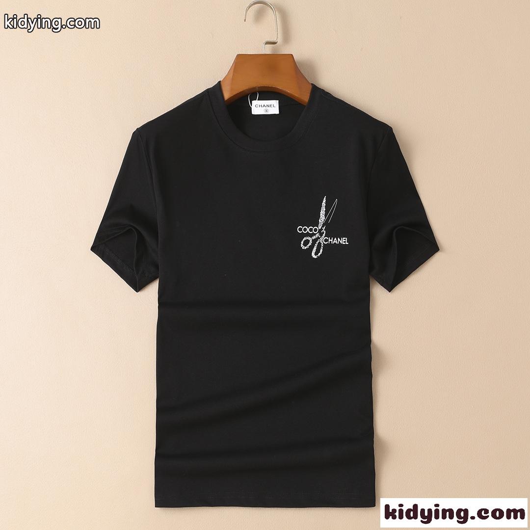 2022春夏新作 ファッション プリント ホワイト ブラック シャネル tシャツ メンズ コピー 半袖tシャツ おしゃれ-0