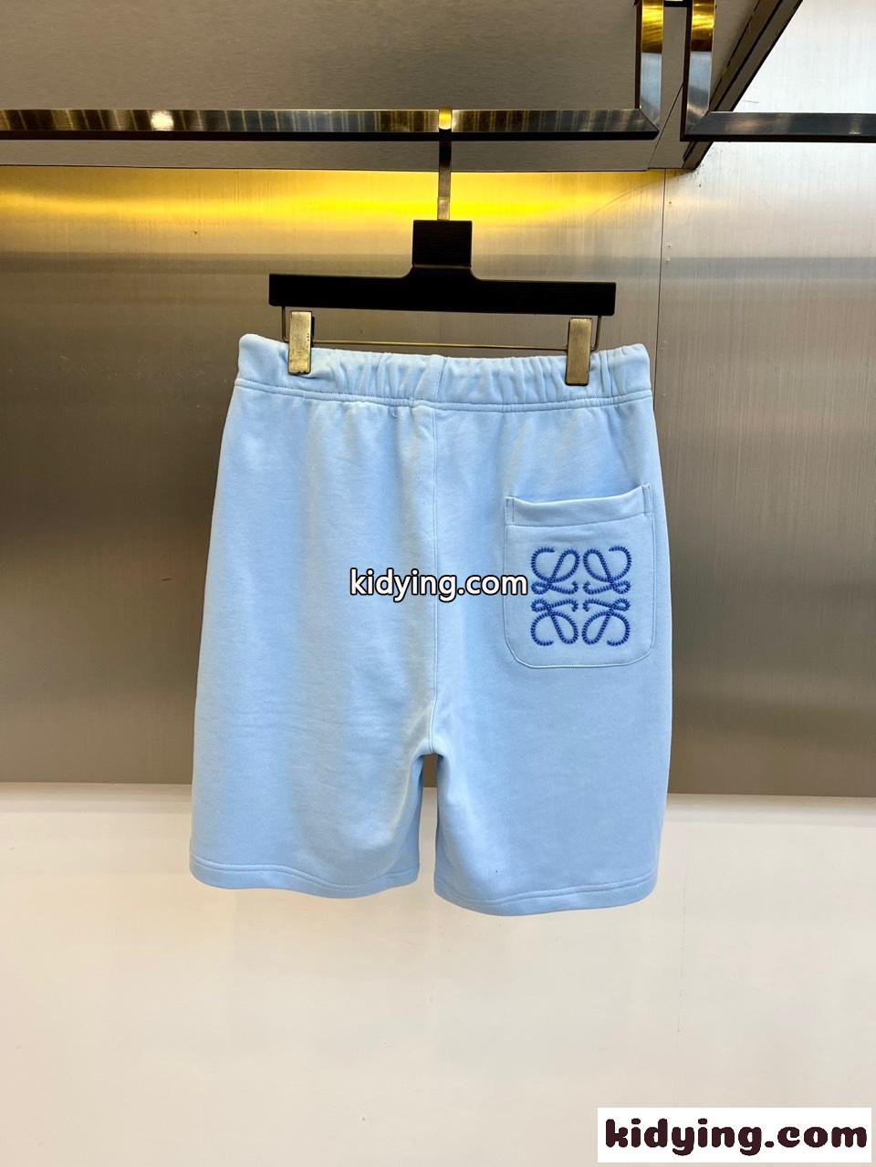 定番 カジュアル コットン ショートパンツ ロエベ パンツ 偽物 ハーフパンツ ブルー-0