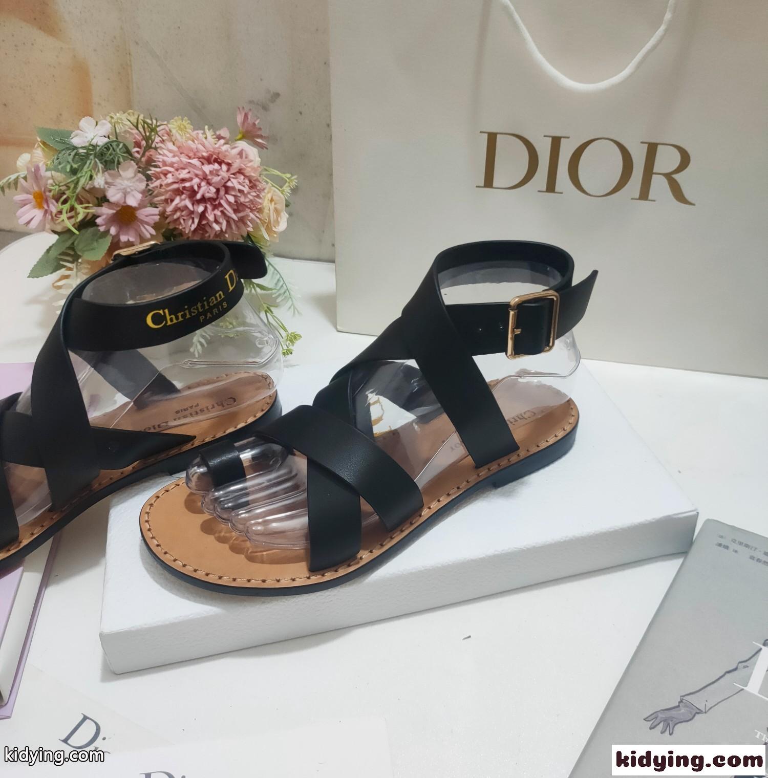 Dioriviera Dior Sun トゥリング サンダル クリスチャン・ディオール サンダル コピー ブラック-3
