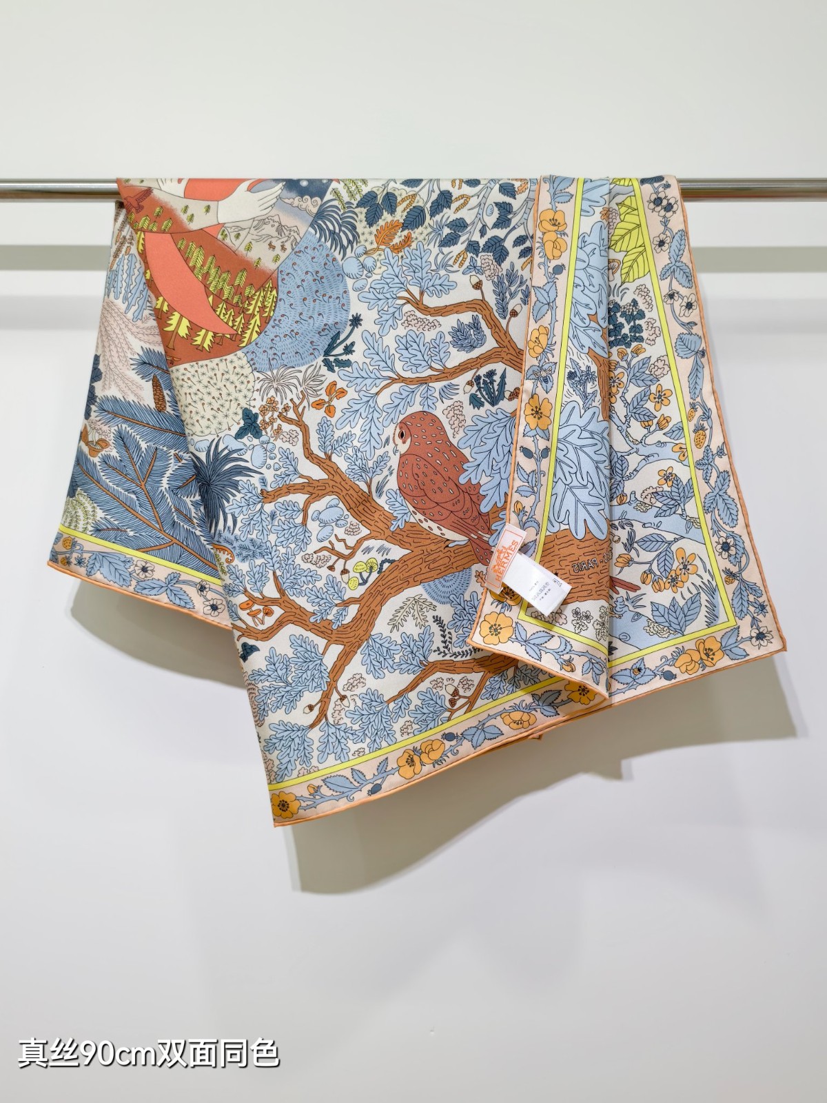 上品 シルク 大判スカーフ エルメス スカーフ コピー プリント 90x90-4
