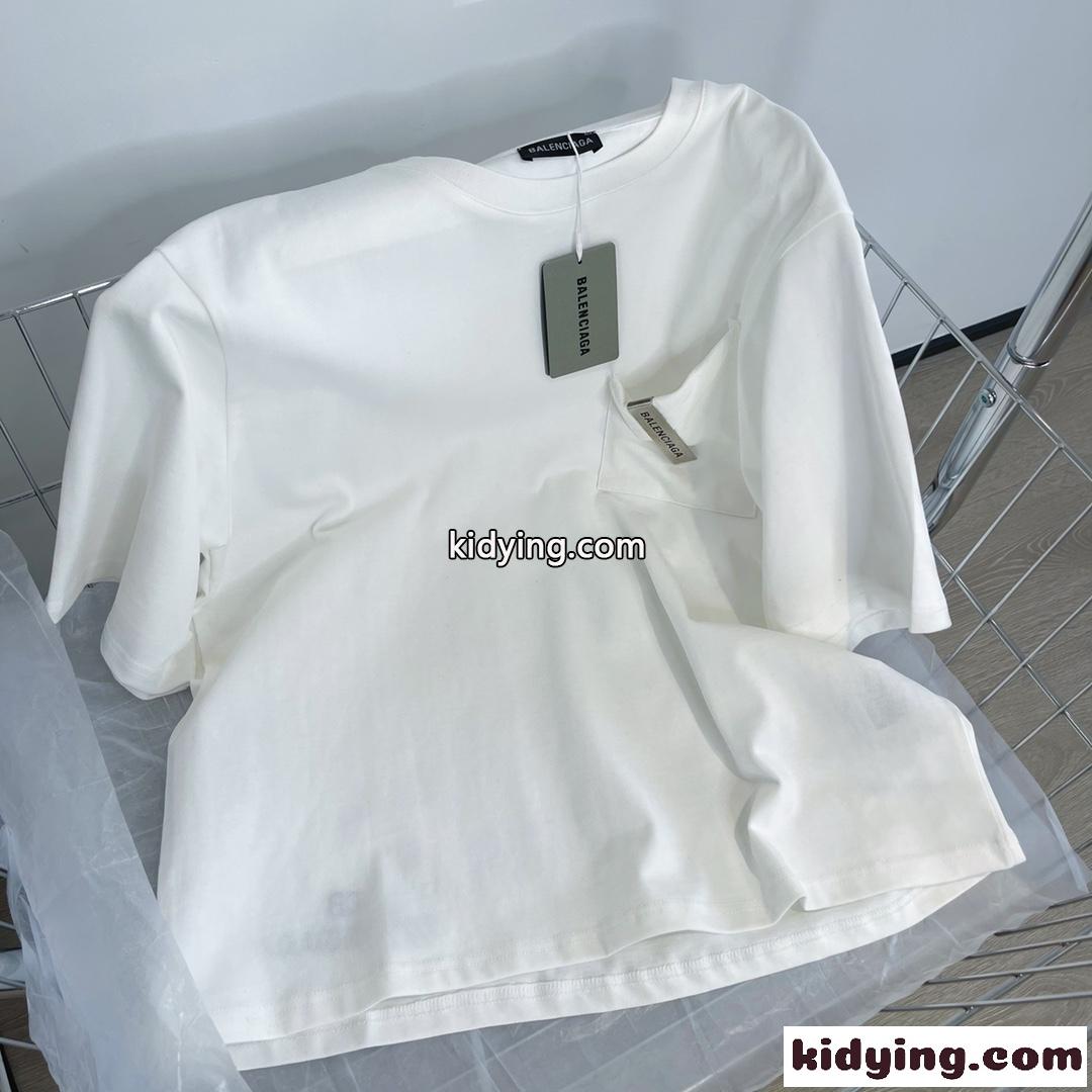 シンプル 無地 ゆったり 合わせやすい バレンシアガ 半袖tシャツ コピー 定番 カジュアル 人気 ホワイト ブラック-1