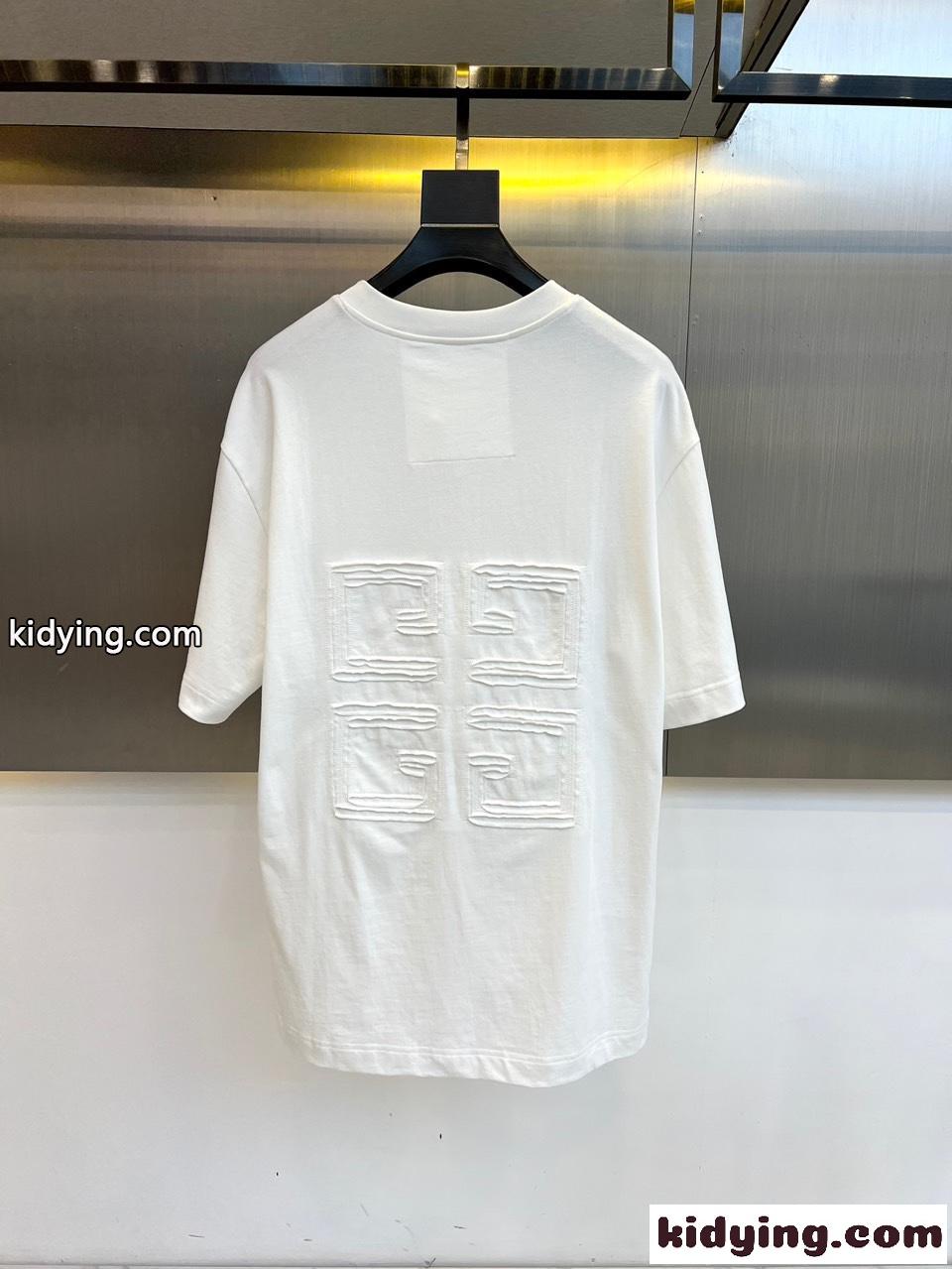 カジュアル ジバンシィ Tシャツ コピー クルーネック コットン 半袖Tシャツ ホワイト-4