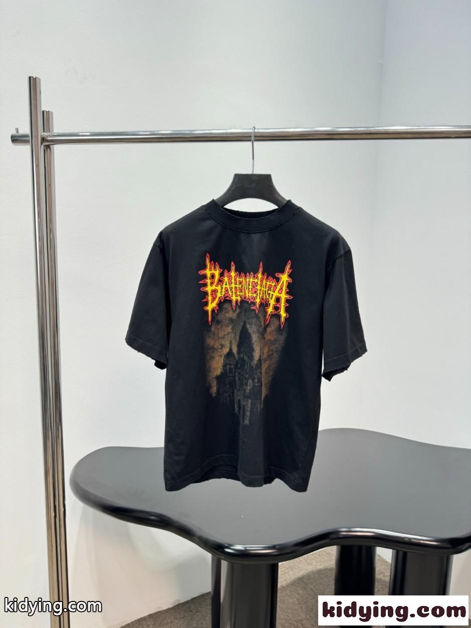 ロゴプリント 半袖Tシャツ バレンシアガ Tシャツ 偽物 クルーネック-1