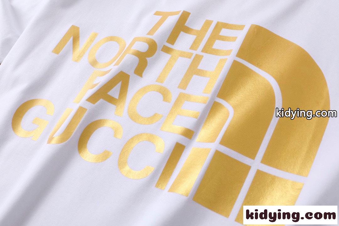 THE NORTH FACE x GUCCI 人気 ロゴ プリント グッチ 半袖Tシャツ コピー クルーネック トップス-4