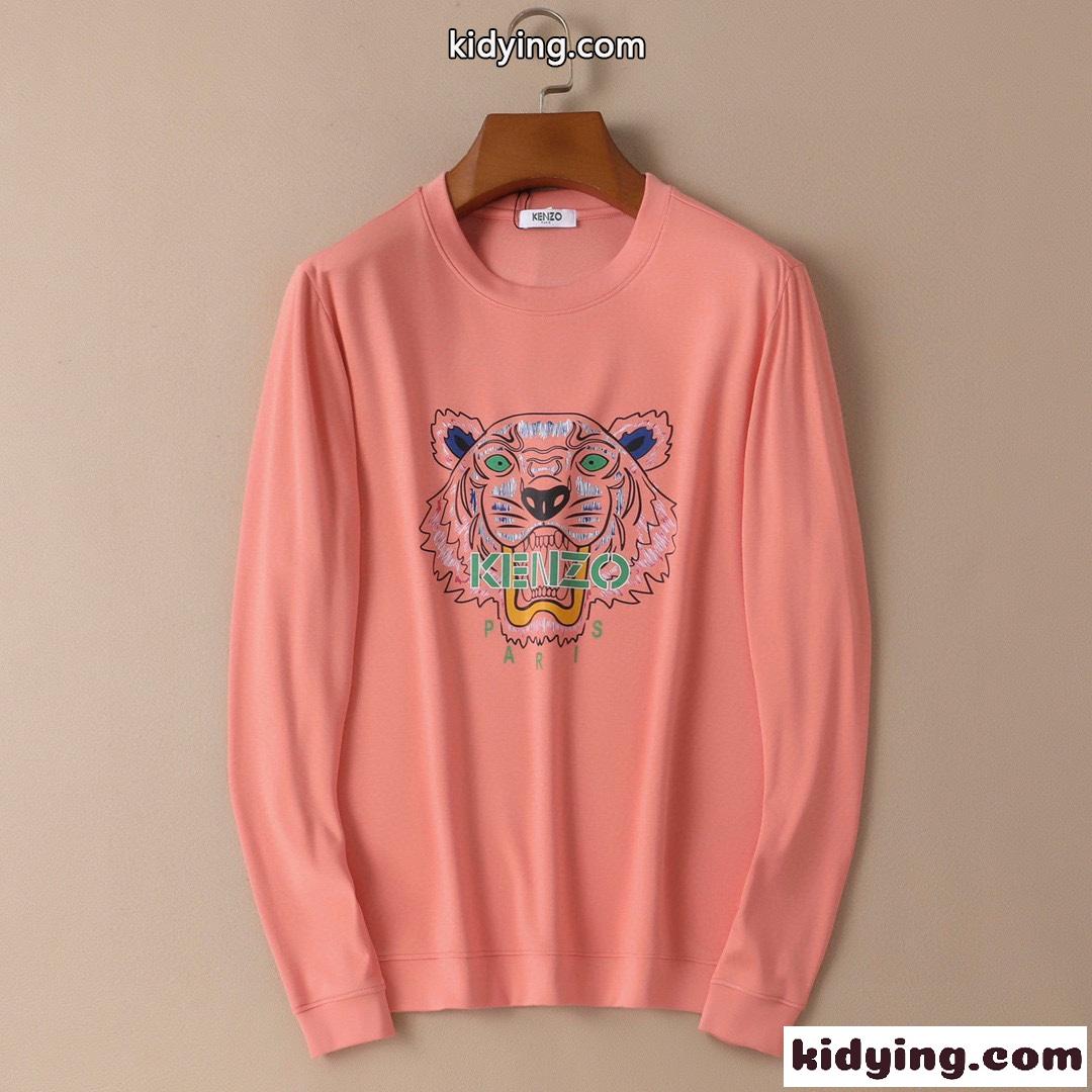 全4色 クールネック タイガー プリント ケンゾー tシャツ メンズ コピー 長袖 裏起毛 おしゃれ カジュアル 合わせやすい-0