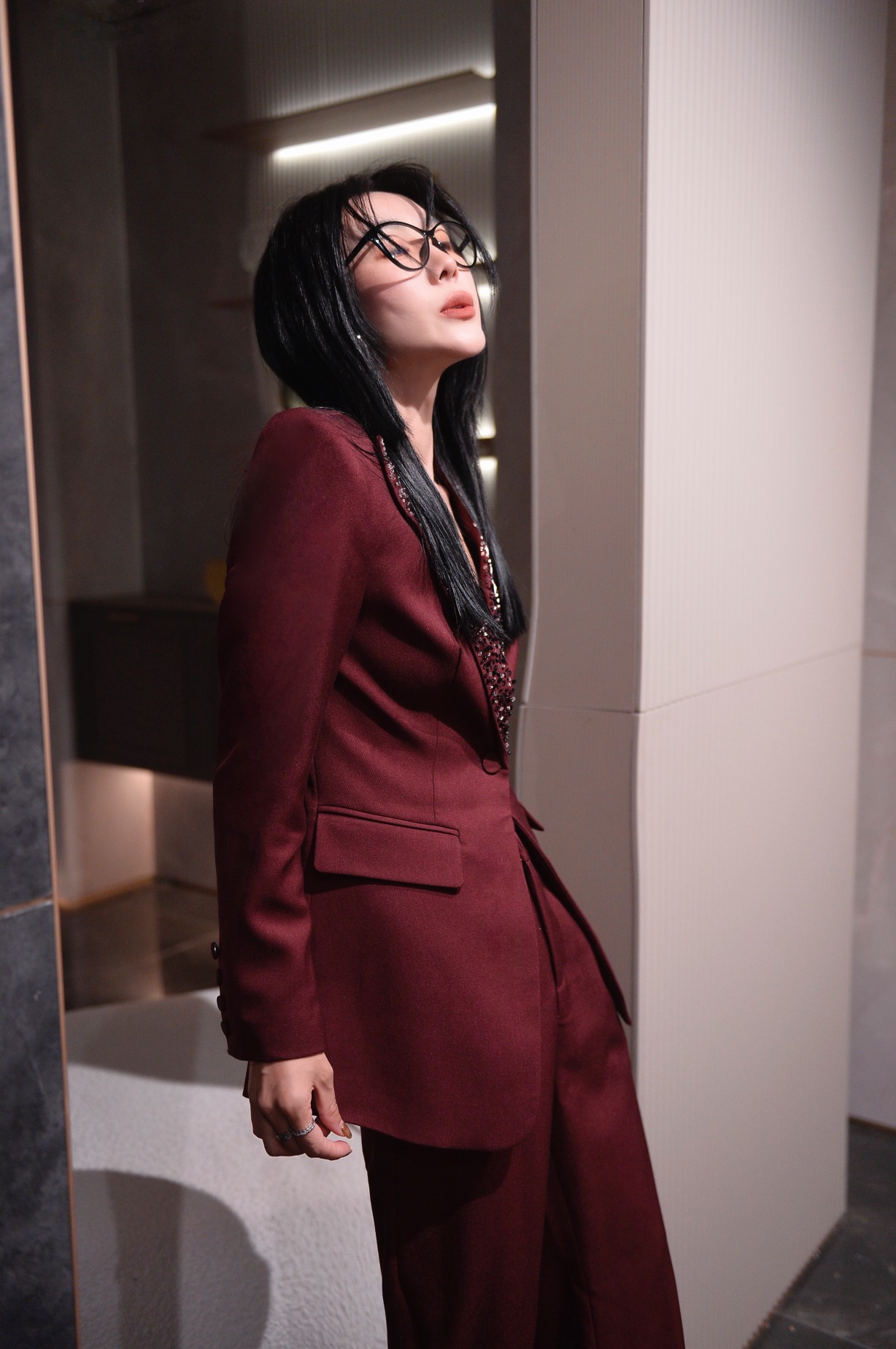 YSL サンローラン 洋服スーパーコピー スーツセット レディース 通勤 ビジネス 優雅 お洒落 レッド-0