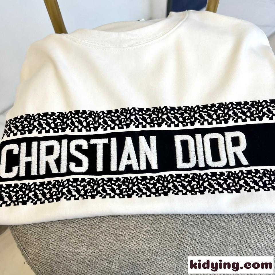 ベーシック カジュアル ロゴ入り 長袖Tシャツ クリスチャン・ディオール Tシャツ コピー ホワイト-2