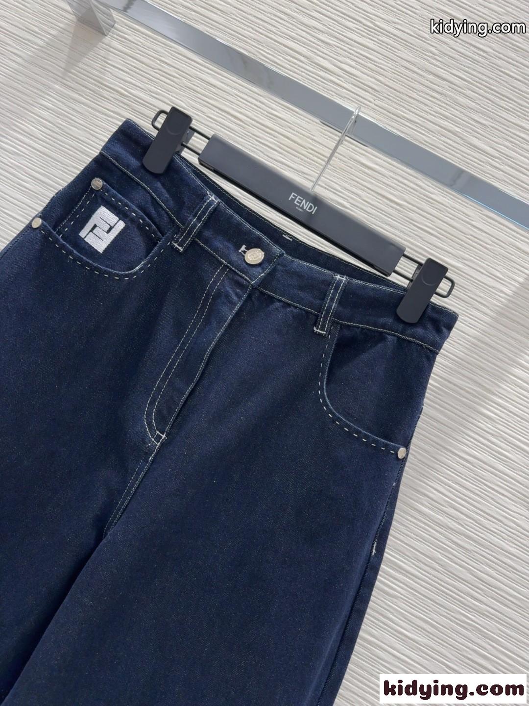 今季トレンド カーブデニムパンツ フェンディ ジーンズ コピー レディース-2