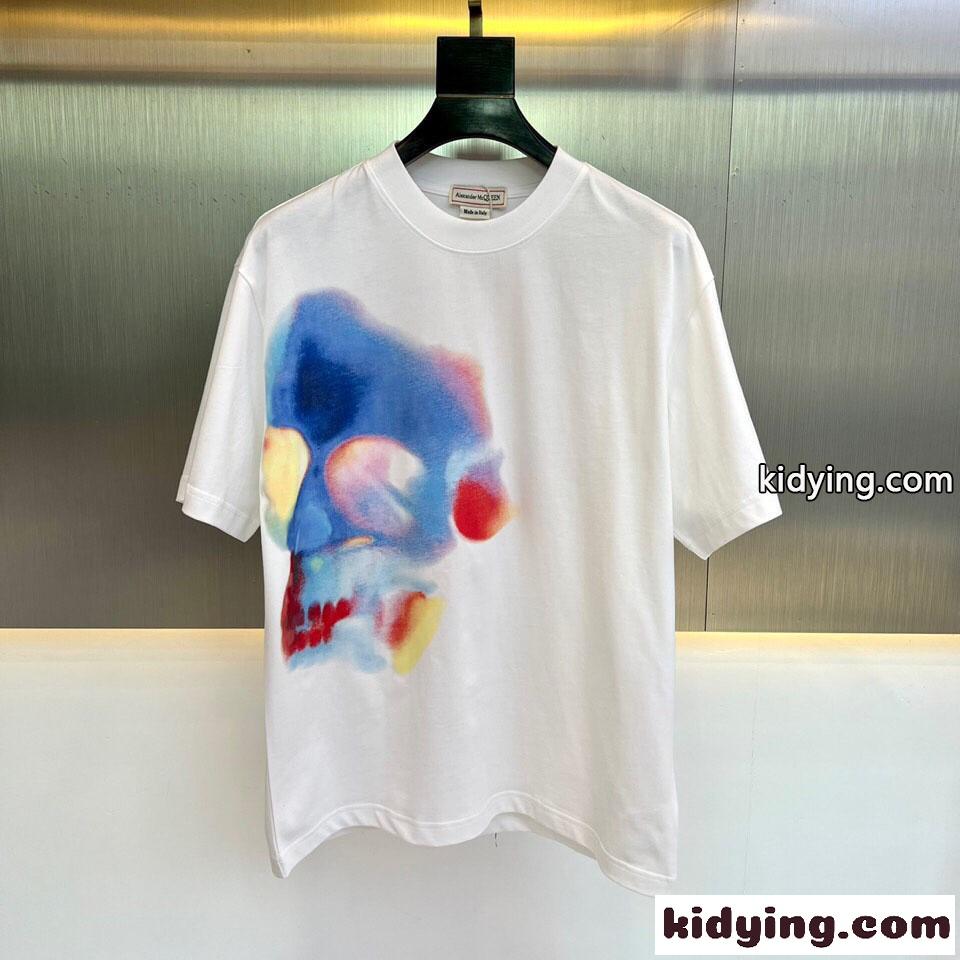 ソラライズド スカル Tシャツ アレキサンダー・マックイーン Tシャツ コピー メンズ ホワイト-0