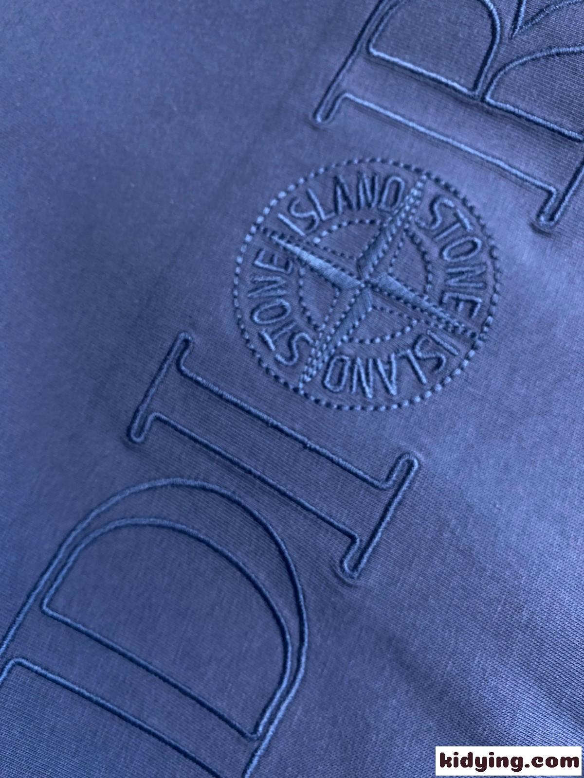 DIOR AND STONE ISLAND 半袖Tシャツ クリスチャン・ディオール Tシャツ コピー ブルー-3