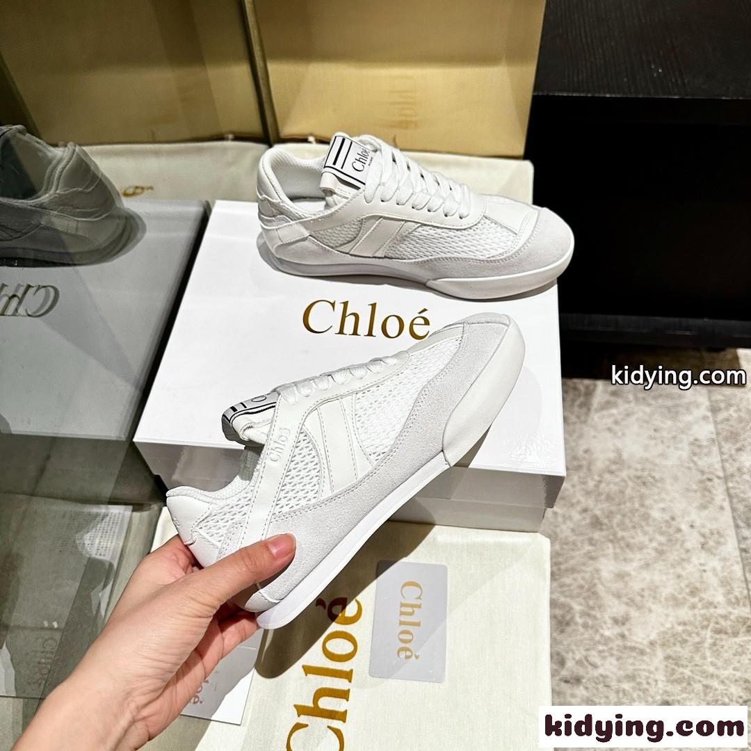 クロエ スニーカー スーパーコピー メッシュ＆レザー CHLOÉ KICK スニーカー ホワイト-0
