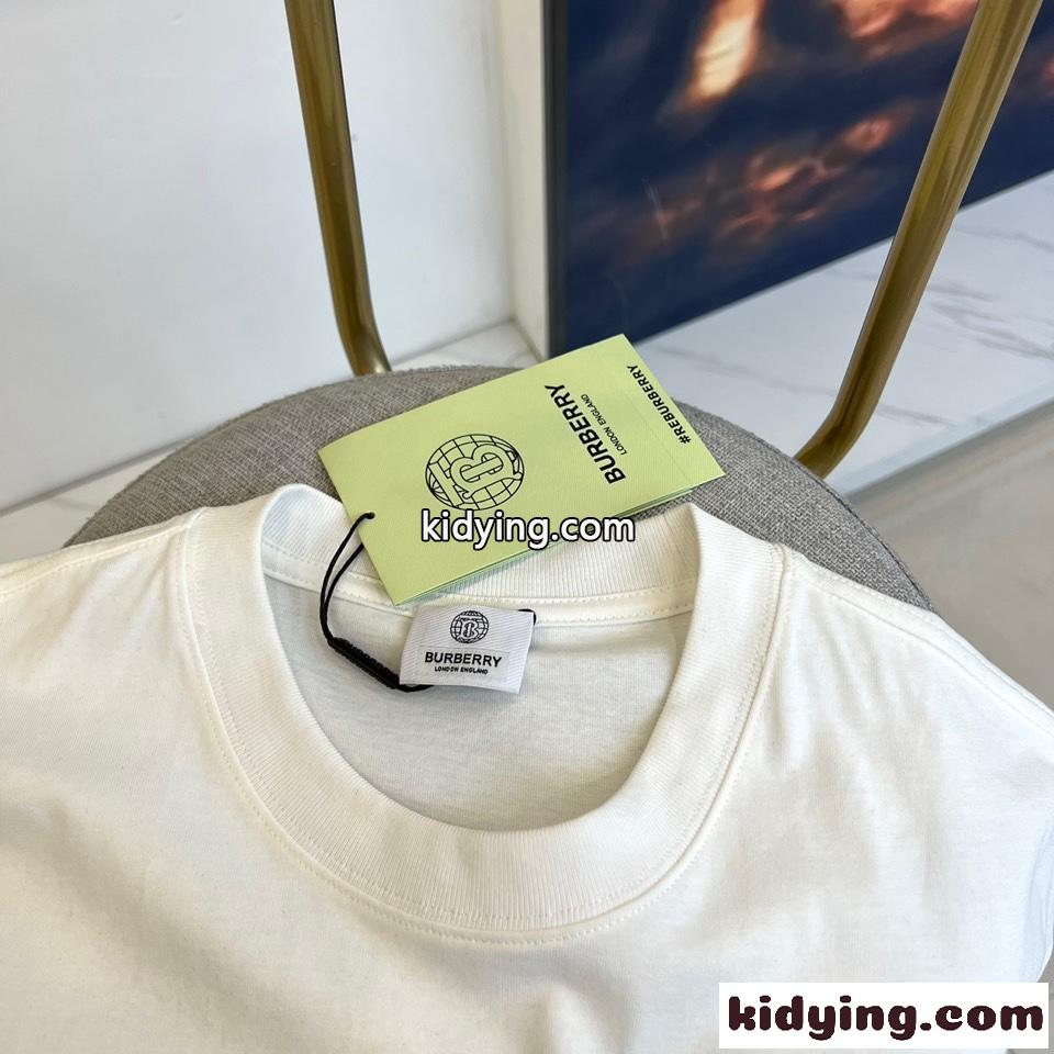バーバリー Tシャツ コピー 大人気 ロゴ コットン クルーネック 半袖Tシャツ ホワイト-2