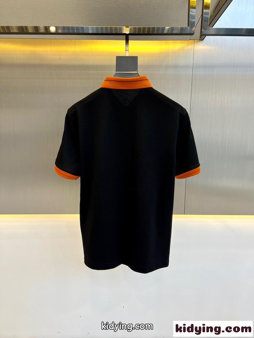 定番 エルメネジルド・ゼニア Tシャツ コピー カジュアル 半袖 ポロシャツ ブラック-0