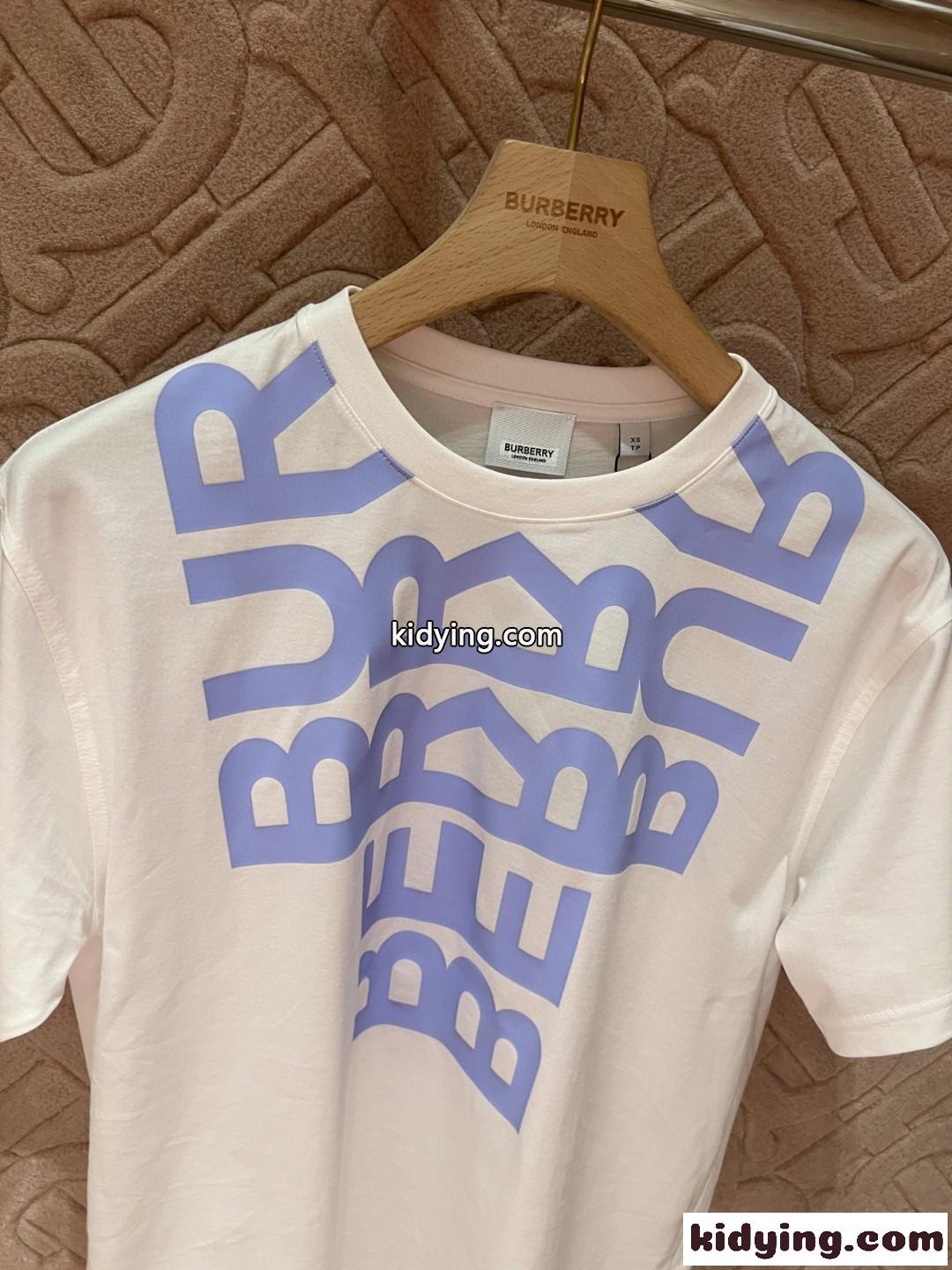 カジュアル ロゴプリント コットン オーバーサイズTシャツ バーバリー Tシャツ コピー 半袖-3
