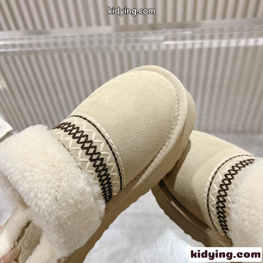 UGG スエード ムートン スリッパ アグ サンダル スーパーコピー 秋冬 カジュアル ベージュ-2