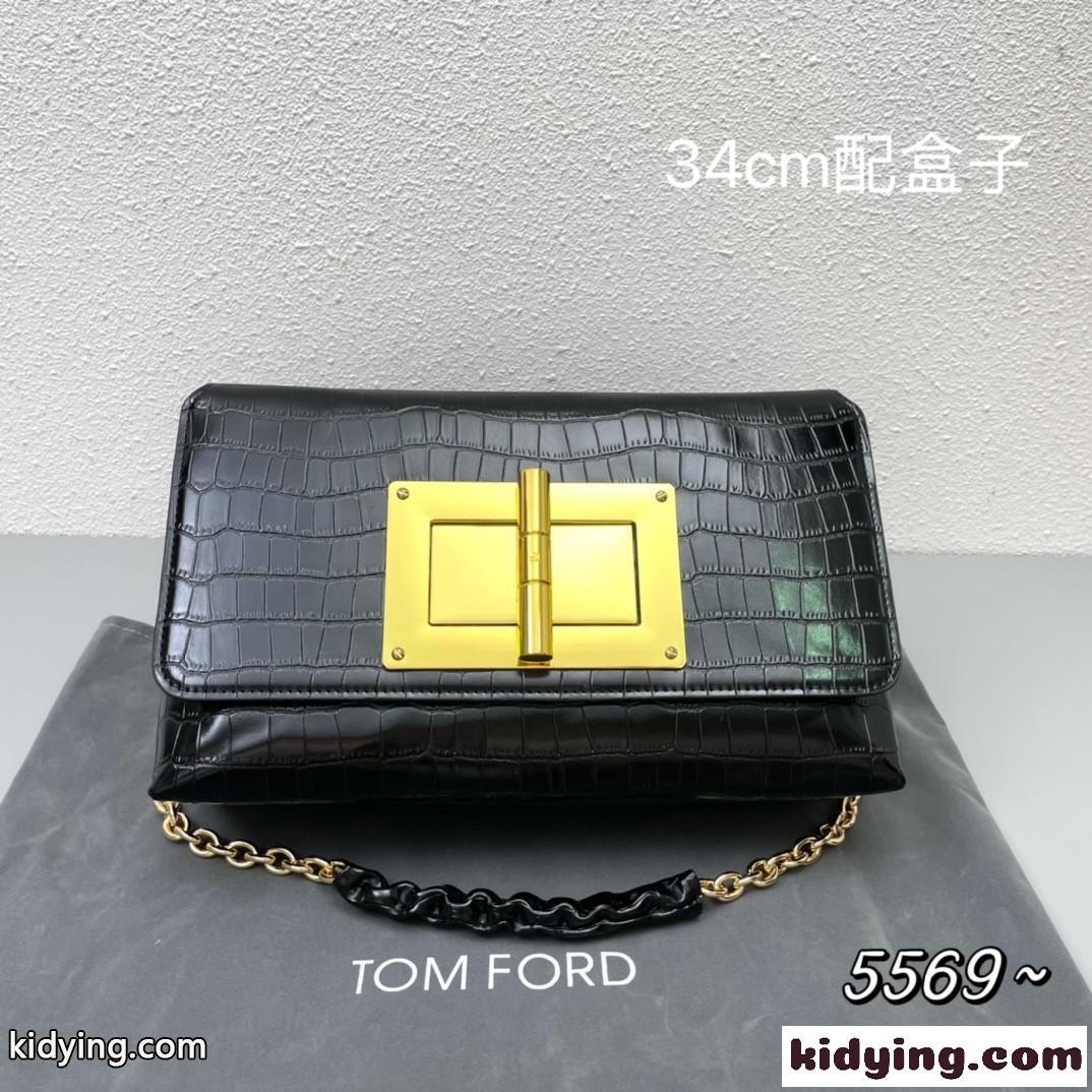 トムフォード バッグ コピー レディース 人気 クロコエンボス チェーン ショルダーバッグ-0