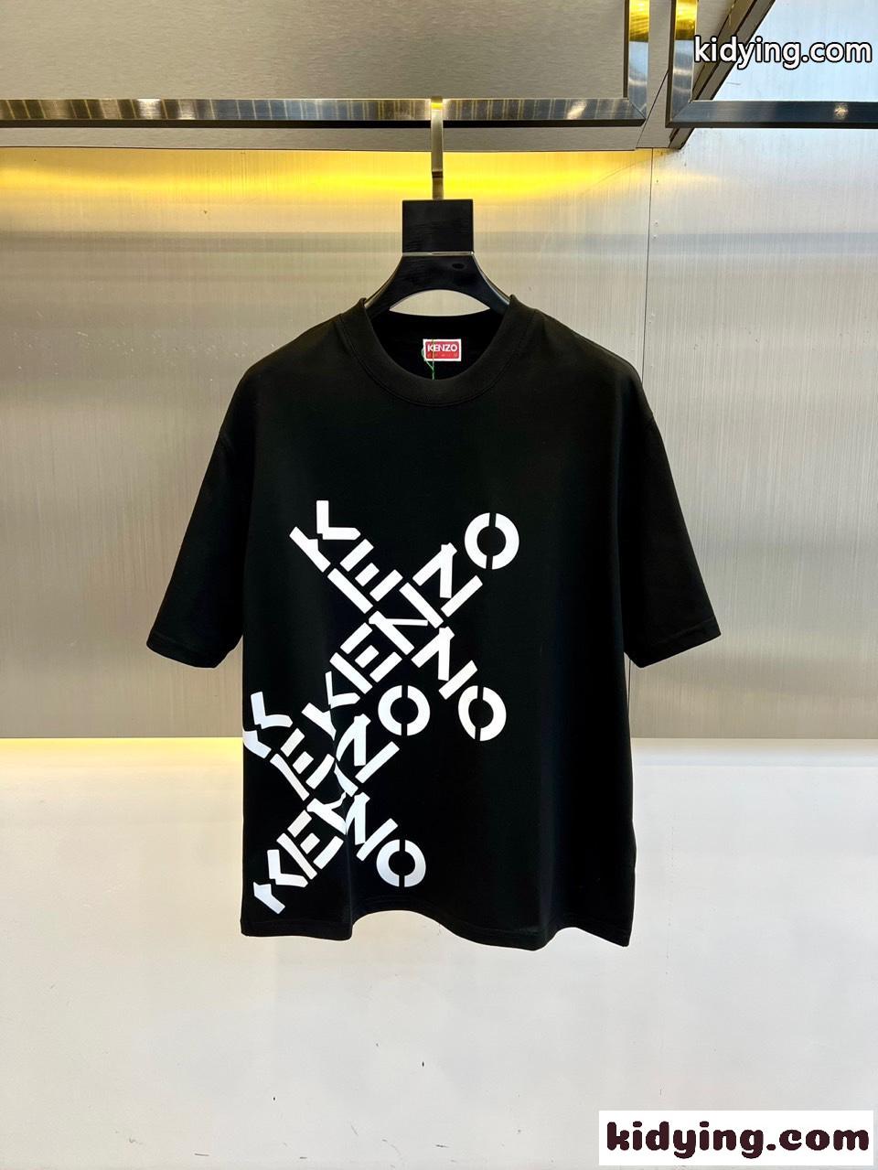 おしゃれ カジュアル プリント ケンゾー Tシャツ コピー 半袖Tシャツ ブラック-0