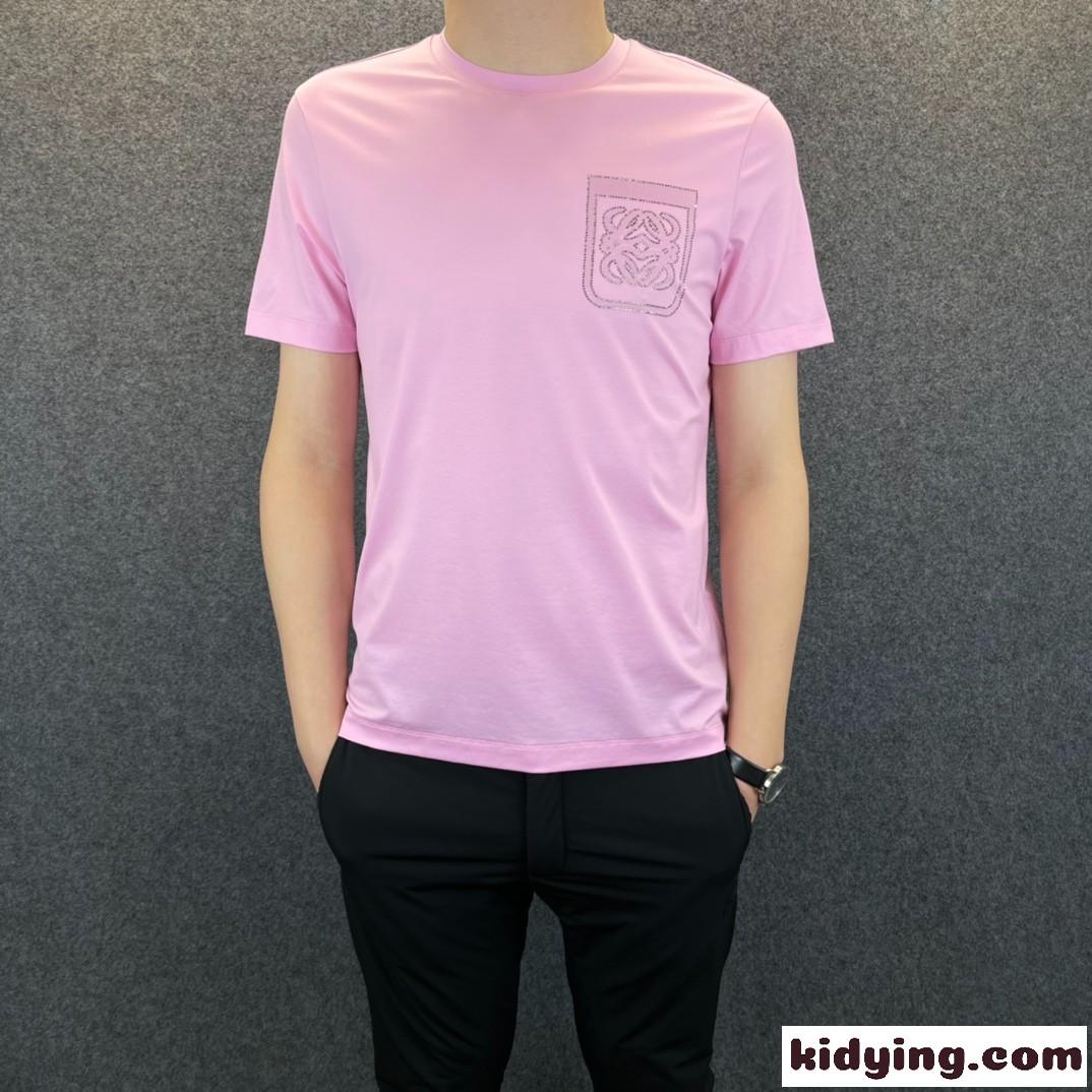 選べる5色 人気 合わせやすい ラウンドネック ロエベ tシャツ コピー メンズ 半袖 春夏 新作 カジュアル おしゃれ-3