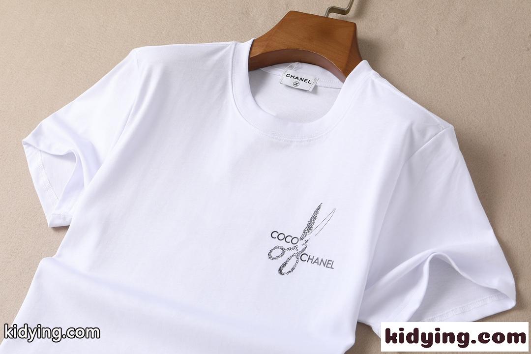2022春夏新作 ファッション プリント ホワイト ブラック シャネル tシャツ メンズ コピー 半袖tシャツ おしゃれ-3