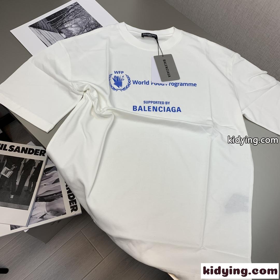 ユニセックス お洒落 プリント クルーネック バレンシアガ 半袖tシャツ コピー ゆったり トップス-0