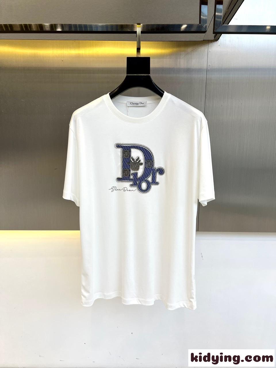 上品 カジュアル コットン ロゴTシャツ クリスチャン・ディオール Tシャツ 偽物 ホワイト-0