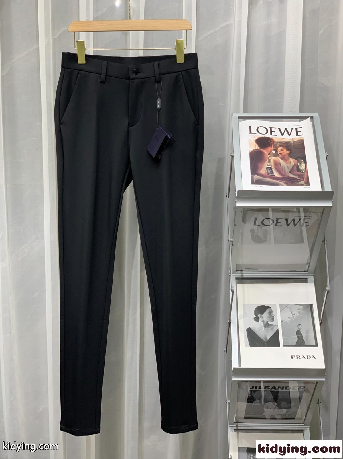 ビジネス 通勤 シンプル 無地 オールシーズン プラダ パンツ コピー かっこいい 流行 メンズ ファッション-2