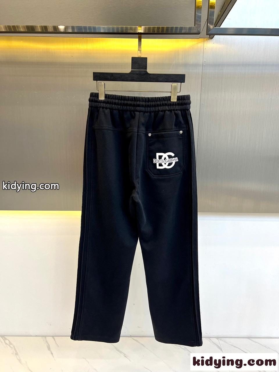 カジュアル ロゴ入り スウェットパンツ ドルチェ&ガッバーナ パンツ コピー ブラック-4