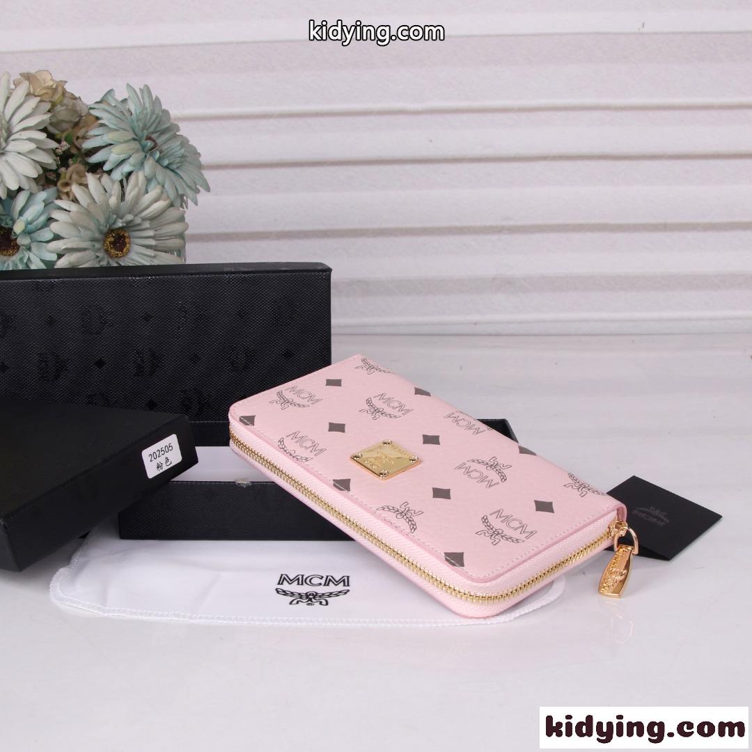 エムシーエム 財布 コピー 人気 ラウンドファスナー 長財布 ウォレット ピンク-2