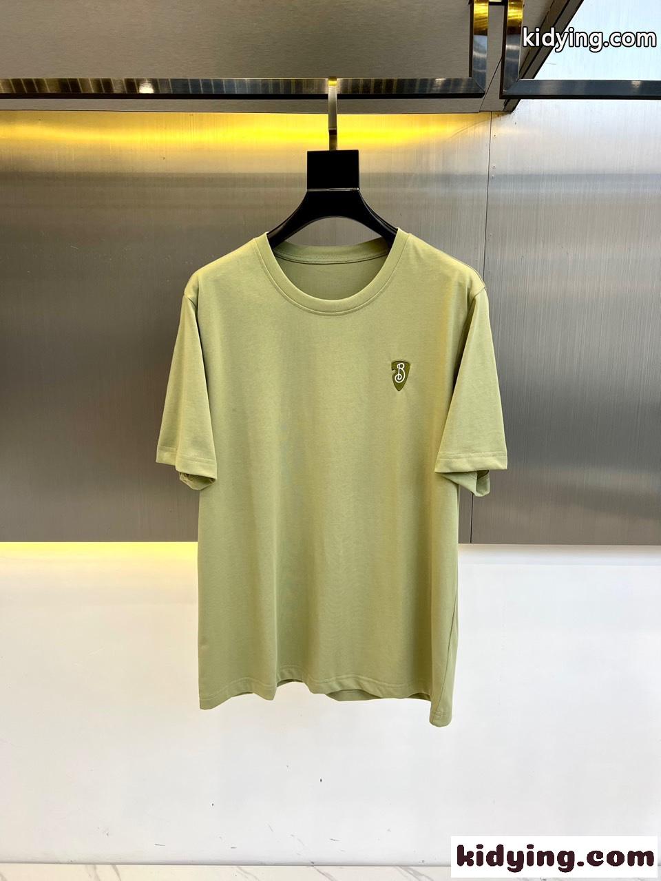 シンプル カジュアル コットンTシャツ バーバリー 半袖Tシャツ コピー グリーン-0