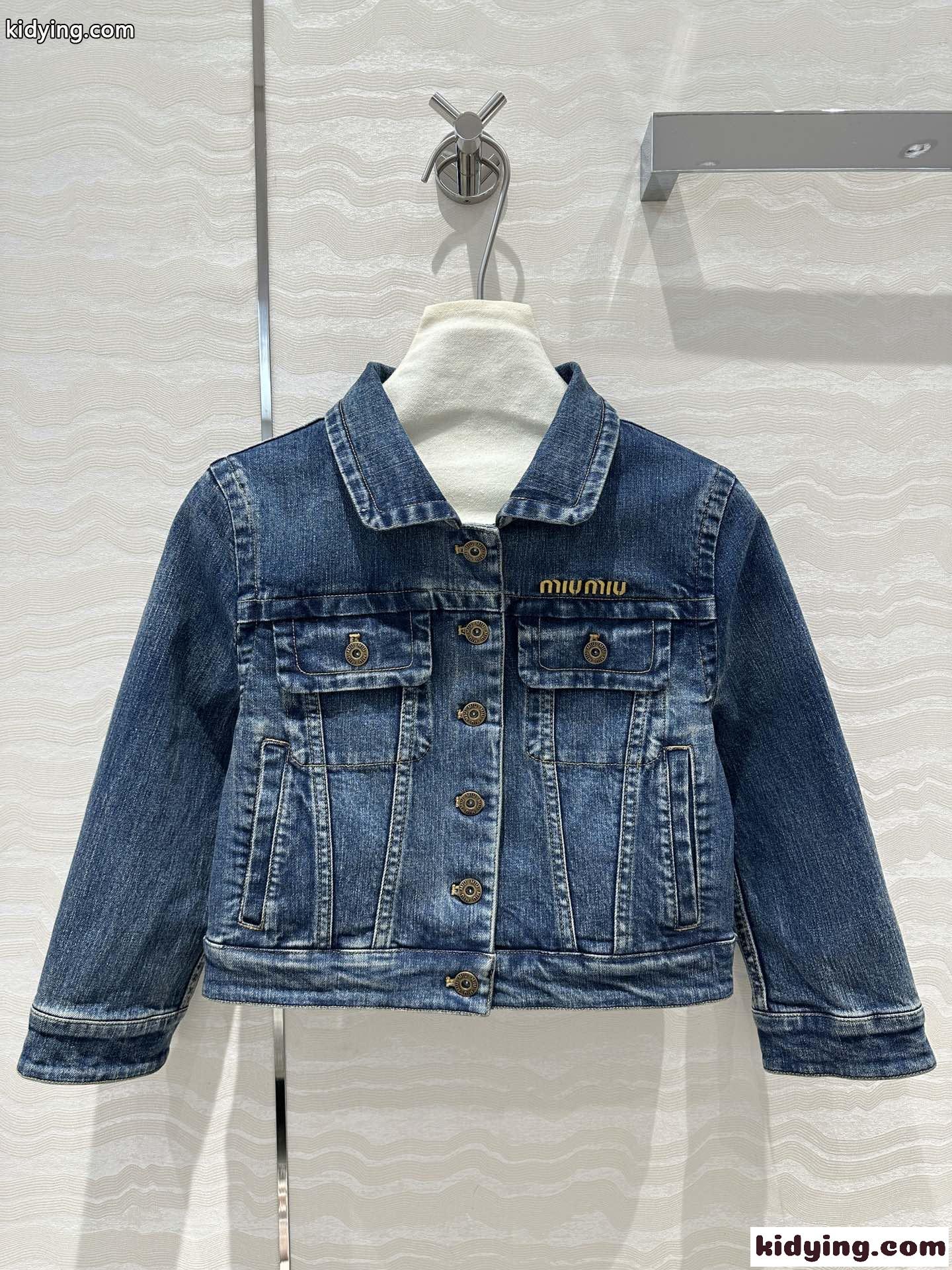 クロップド デニムジャケット ミュウミュウ ジャケット コピー レディース-2